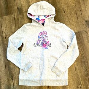 Adidas Girls grey hoodie sweatshirt size 12-14. Great condition